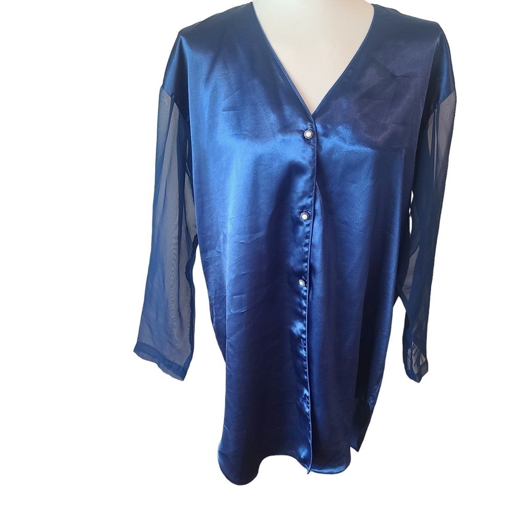 Vintage Victoria's Secret Night Shirt gold label satin Med Large